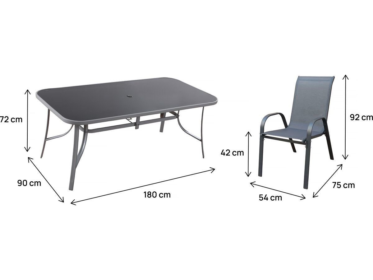 Set da pranzo da giardino "Cordoba XL 180" da 8 posti - Grigio