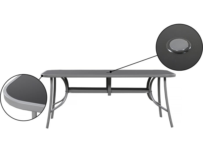 Set da pranzo da giardino "Cordoba XL 180" da 8 posti - Grigio