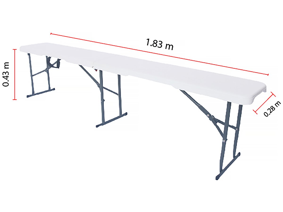 Set tavolo pieghevole da giardino + 2 panche pieghevoli "Foldy" - Bianco