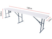 Set tavolo pieghevole da giardino + 2 panche pieghevoli "Foldy" - Bianco