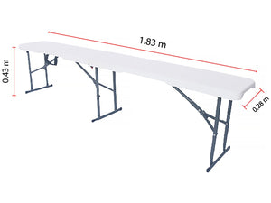 Set tavolo pieghevole da giardino + 2 panche pieghevoli "Foldy" - Bianco