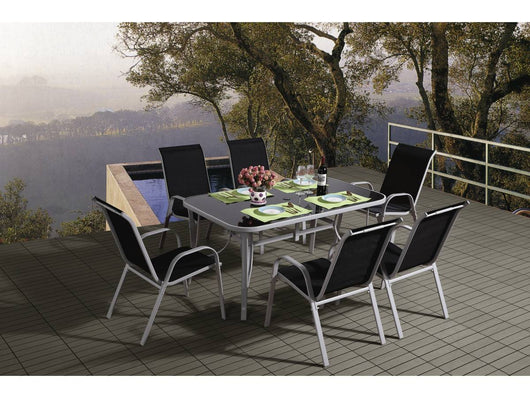 Salotto da giardino in textilene "Cordoba" - Phoenix -Nero