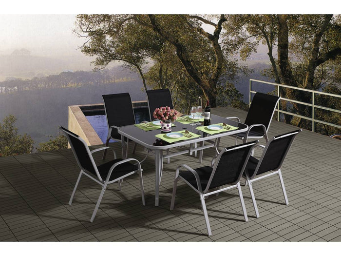 Salotto da giardino in textilene "Cordoba" - Phoenix -Nero