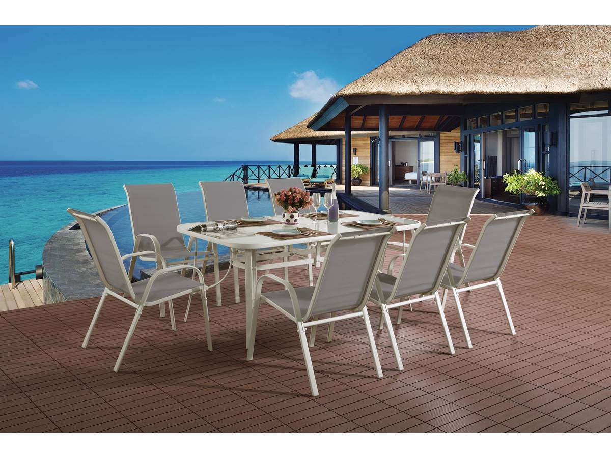 Salotto da giardino in textilene" Cordoba  XL 180" - Phoenix -Grigio