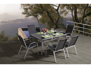 Salotto da giardino in textilene "Cordoba " - Phoenix -Grigio scuro