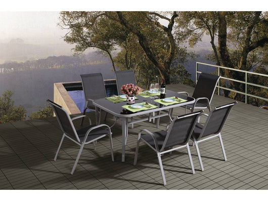 Salotto da giardino in textilene "Cordoba " - Phoenix -Grigio scuro