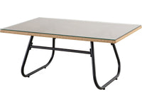 Set di mobili da giardino in rattan "Melo" - 4 posti - Nero/Bambù