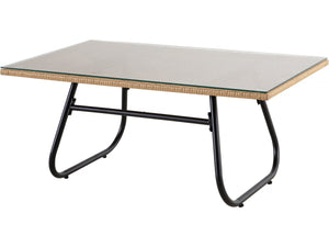 Set di mobili da giardino in rattan "Melo" - 4 posti - Nero/Bambù