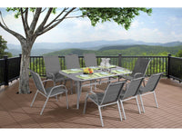 Set di mobili da giardino in textilene "cordoba + Porto" 8 persone grigio chiaro