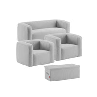 Salotto gonfiabile a 5 posti - Terracotta - Interno ed esterno - Grigio chiaro