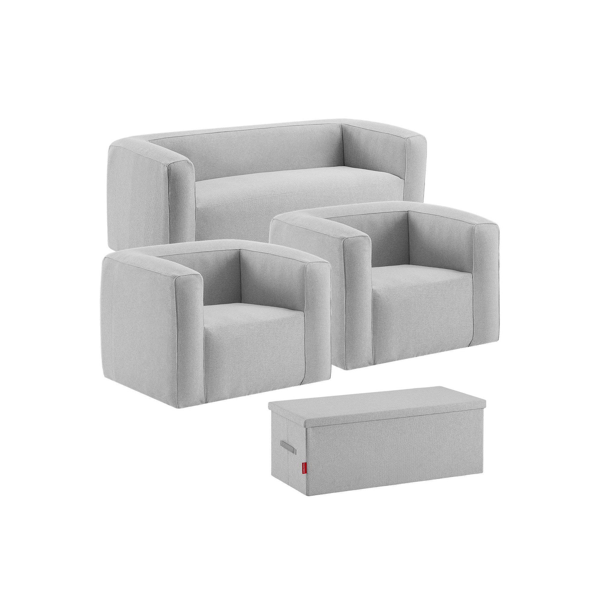 Salotto gonfiabile a 5 posti - Terracotta - Interno ed esterno - Grigio chiaro