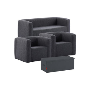 Salotto gonfiabile a 5 posti - Terracotta - Interno ed esterno - Grigio scuro