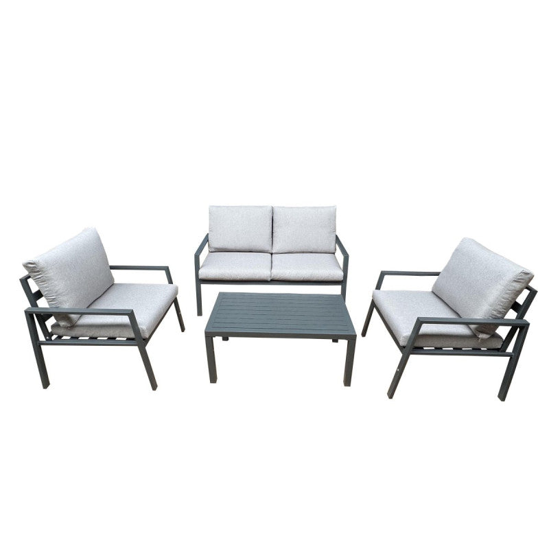 Salotto 4 Pezzi Monroe Grigio Alluminio