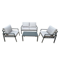 Salotto 4 Pezzi Monroe Grigio Alluminio