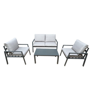 Salotto 4 Pezzi Monroe Grigio Alluminio