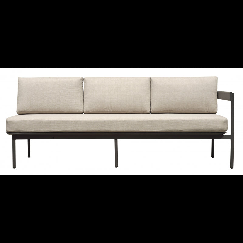 Salotto Angolare Torvaianica In Alluminio Antracite - Due Pillow Ruggine E Uno A Righe Moia