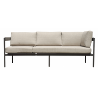 Salotto Angolare Torvaianica In Alluminio Antracite - Due Pillow Ruggine E Uno A Righe Moia