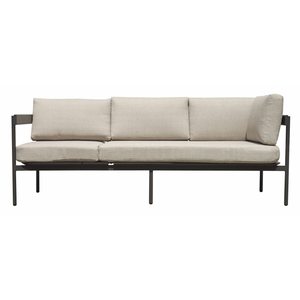 Salotto Angolare Torvaianica In Alluminio Antracite - Due Pillow Ruggine E Uno A Righe Moia