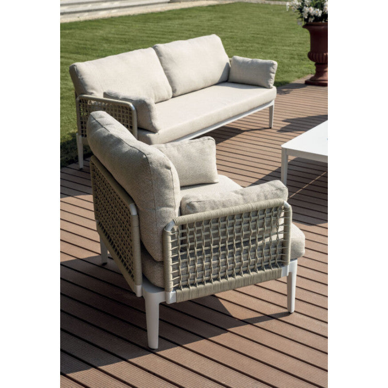 Salotto Bandol In Alluminio Bianco + Corda Beige Moia