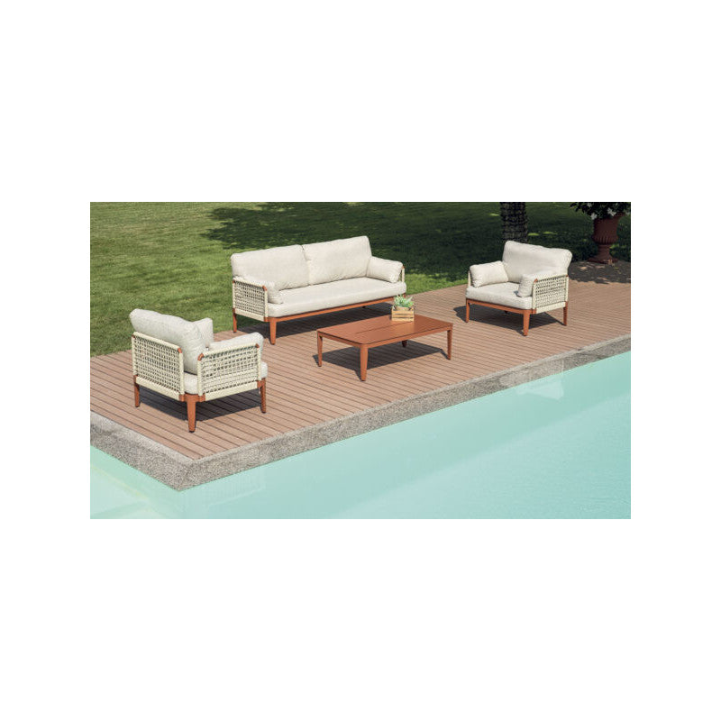 Salotto Bandol In Alluminio Rosso + Corda Beige Moia