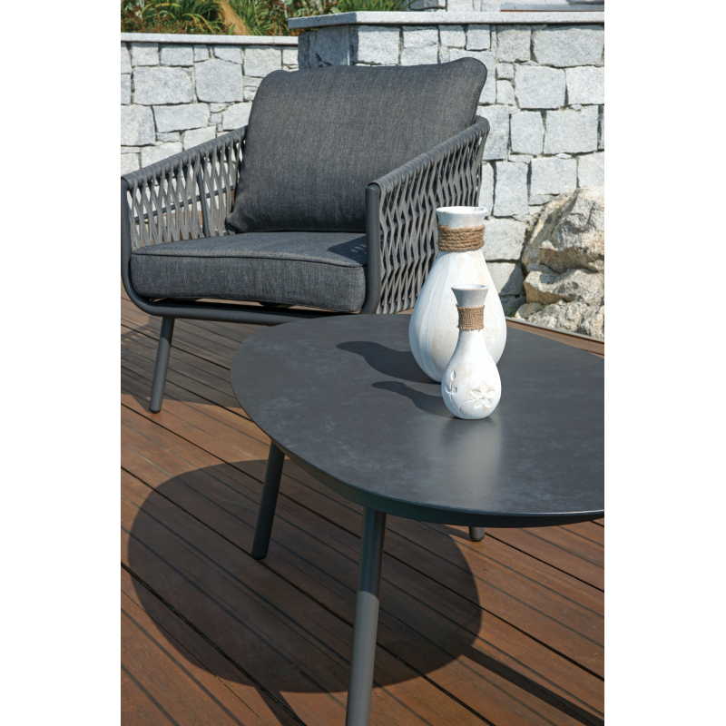 Salotto Fregene In Alluminio Antracite E Corda Spessa Moia