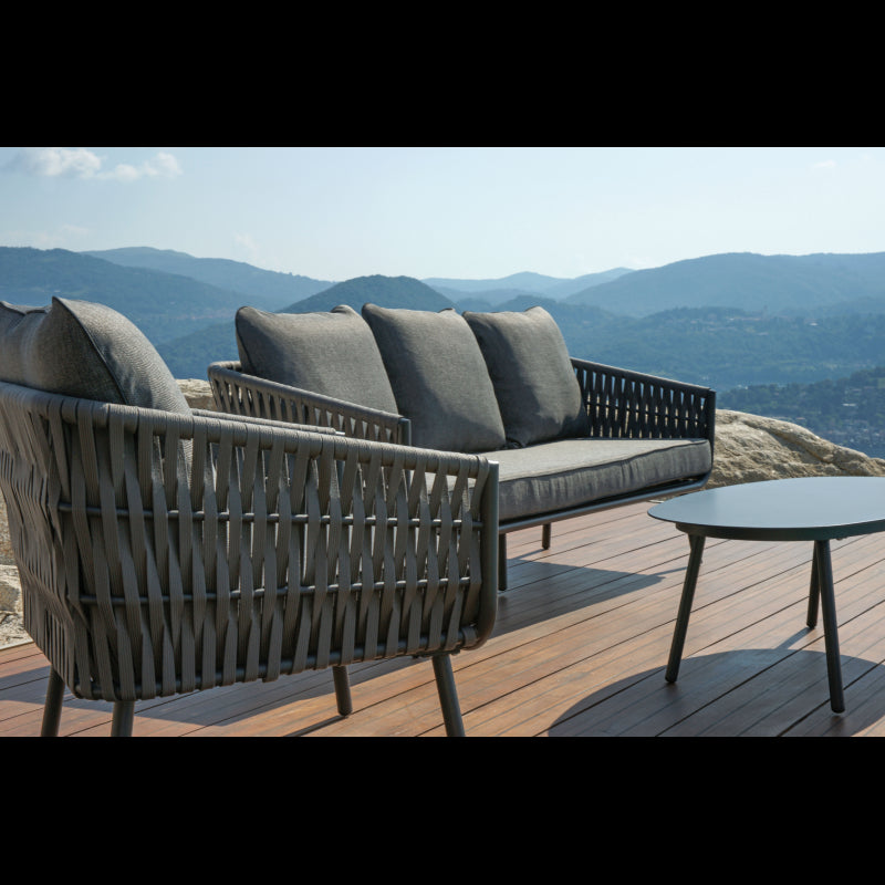 Salotto Fregene In Alluminio Antracite E Corda Spessa Moia