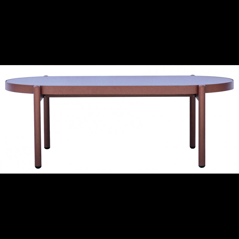 Salotto Maratea In Alluminio Rosso Antico E Corda Mattone - Pillow Marrone E Grigio Moia