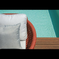 Salotto Maratea In Alluminio Rosso Antico E Corda Mattone - Pillow Marrone E Grigio Moia