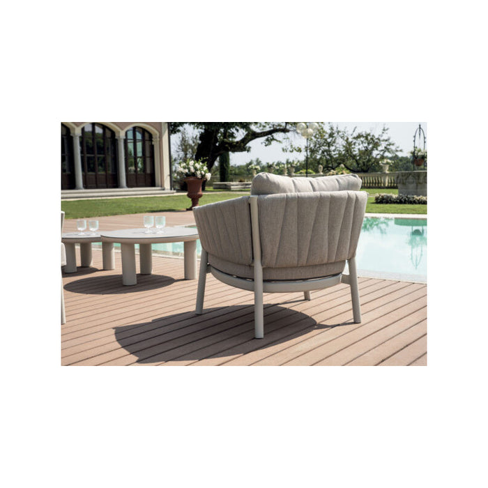 Salotto Port Grimaud In Alluminio Bianco + Imbottitura Grigia Moia