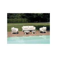 Salotto Port Grimaud In Alluminio Bianco + Imbottitura Grigia Moia