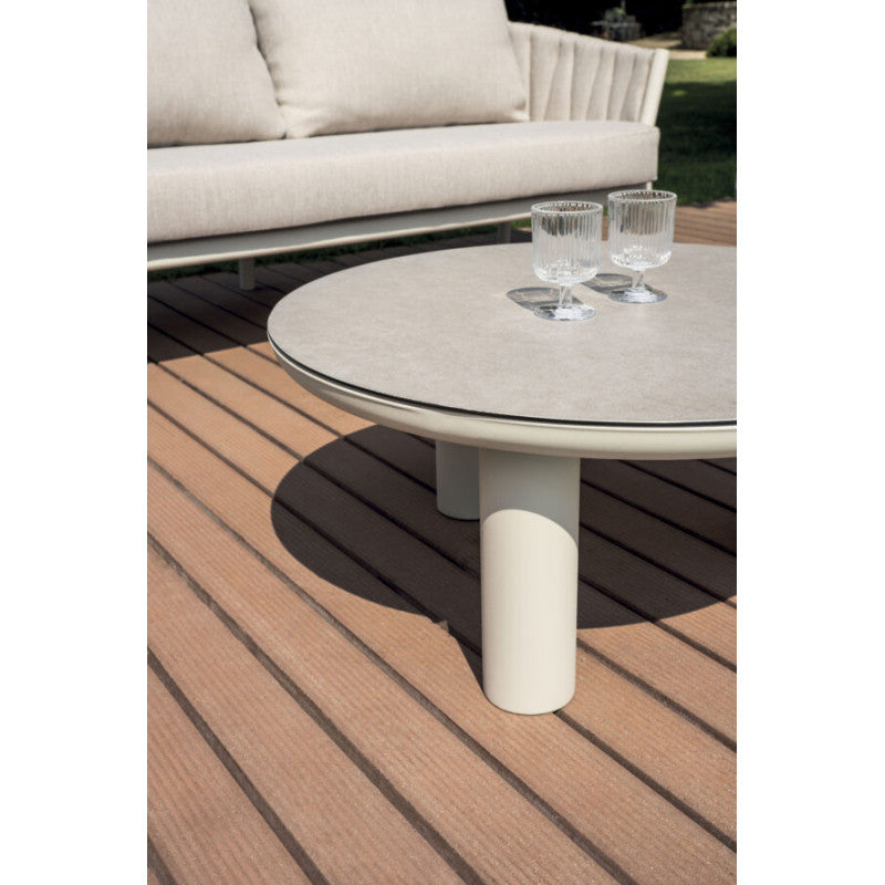 Salotto Port Grimaud In Alluminio Bianco + Imbottitura Grigia Moia