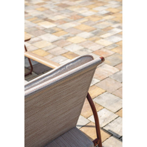 Salotto Tinos In Ferro Rosso E Textilene + Cuscino Ecru' Moia