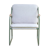 Salotto Tinos In Ferro Verde E Textilene + Cuscino Ecru' Moia