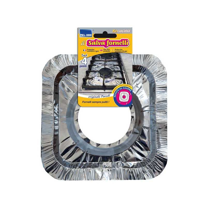 Salva Fornello Alluminio cm 23X23 pz.4 Parodi
