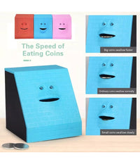 Salvadanaio Dinamico A Forma Di Viso In Plastica Induzione Elettrica Divertente         