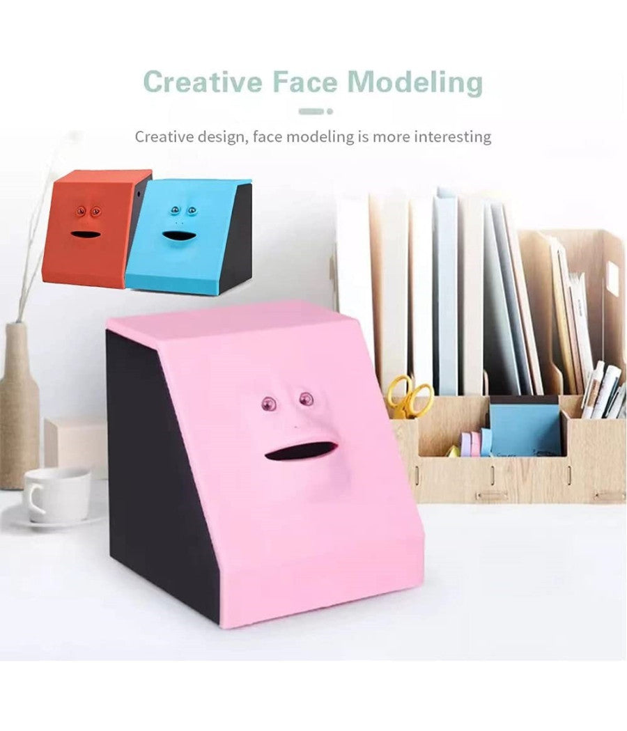 Salvadanaio Dinamico A Forma Di Viso In Plastica Induzione Elettrica Divertente         