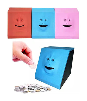 Salvadanaio Dinamico A Forma Di Viso In Plastica Induzione Elettrica Divertente         