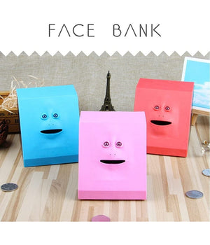 Salvadanaio Dinamico A Forma Di Viso In Plastica Induzione Elettrica Divertente         