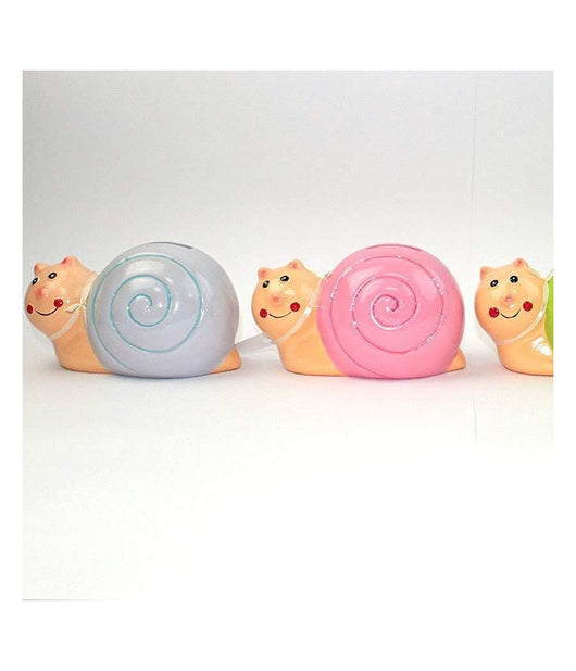 Salvadanaio Lumachina Colorato 10cm In Ceramica Monete Porta Soldi         