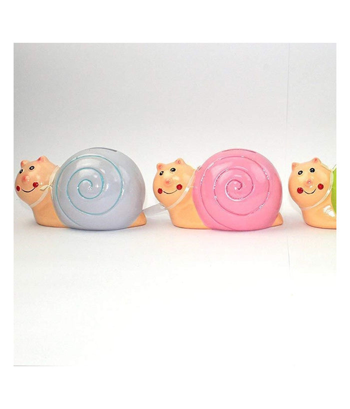 Salvadanaio Lumachina Colorato 10cm In Ceramica Monete Porta Soldi         