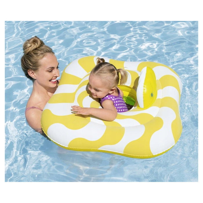 Trade Shop - Salvagente A Mutandina Quadrato Gonfiabile Swim Safe Comfort Plush Giallo 79x79cm 32298 -