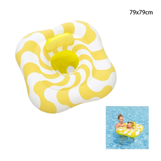 Trade Shop - Salvagente A Mutandina Quadrato Gonfiabile Swim Safe Comfort Plush Giallo 79x79cm 32298 -