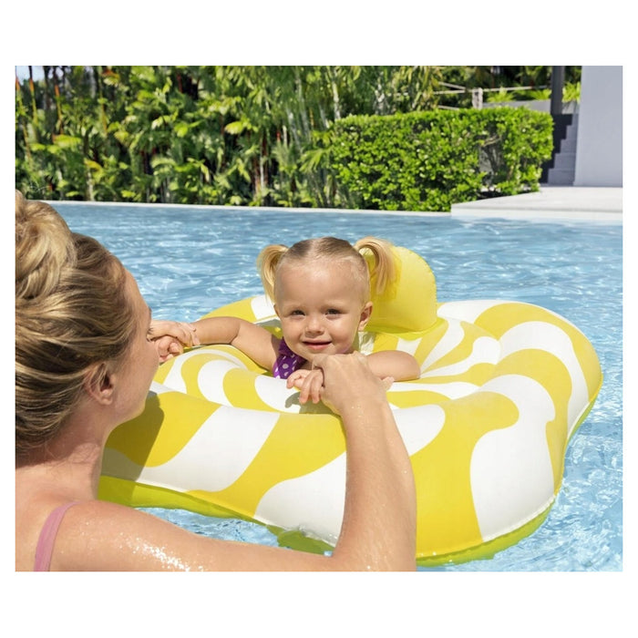 Trade Shop - Salvagente A Mutandina Quadrato Gonfiabile Swim Safe Comfort Plush Giallo 79x79cm 32298 -