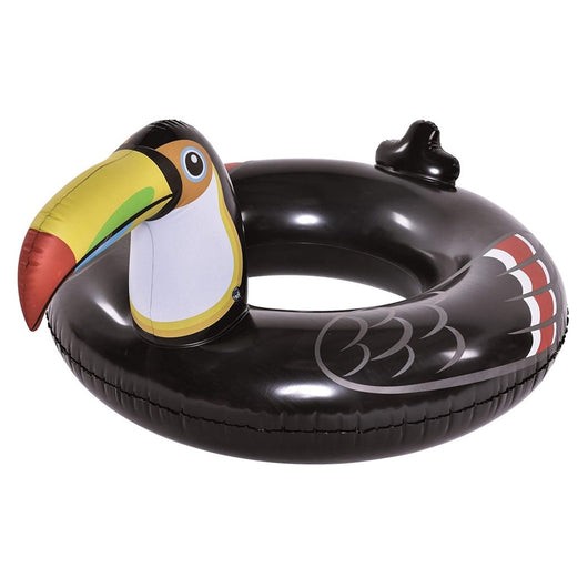 Trade Shop - Salvagente Ciambella Gonfiabile A Forma Di Tucano Nero 132x105x60cm Mare Piscina 016141 -