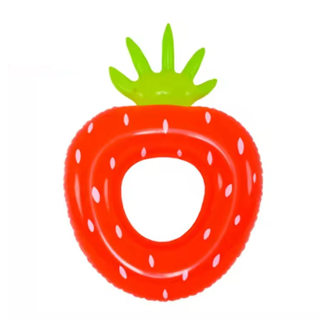 Trade Shop - Salvagente Ciambella Gonfiabile Anello Forma Di Fragola 76x101cm Mare Piscina 016099 -