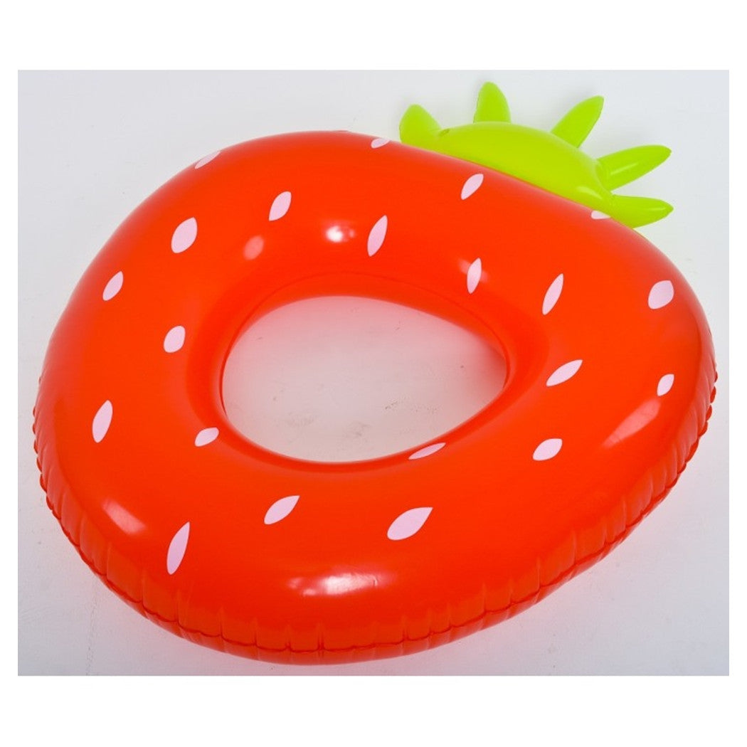 Trade Shop - Salvagente Ciambella Gonfiabile Anello Forma Di Fragola 76x101cm Mare Piscina 016099 -