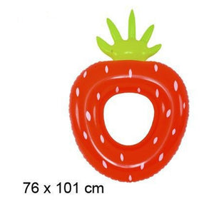 Trade Shop - Salvagente Ciambella Gonfiabile Anello Forma Di Fragola 76x101cm Mare Piscina 016099 -