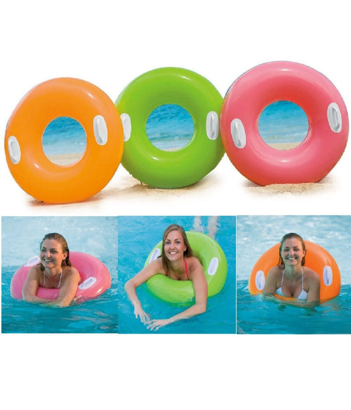 Salvagente Ciambella Gonfiabile Con Maniglie Mare Piscina 76cm Vari Colori 59258         