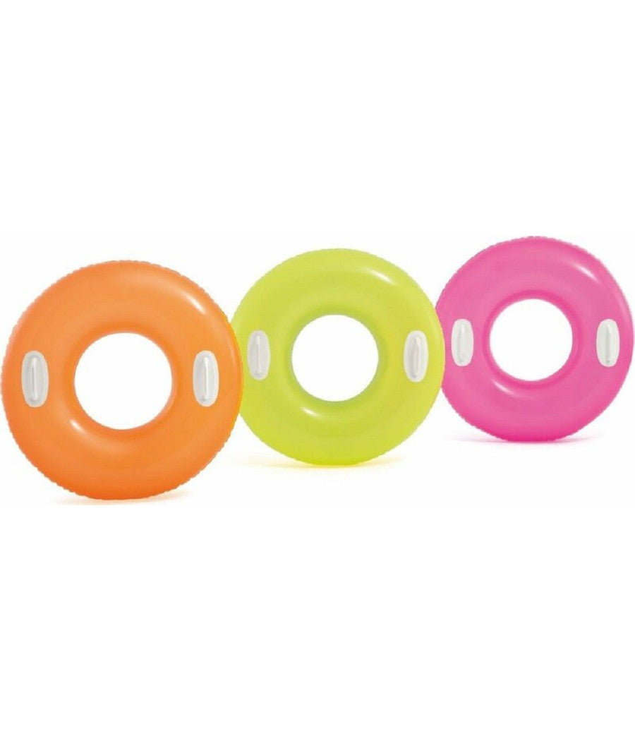 Salvagente Ciambella Gonfiabile Con Maniglie Mare Piscina 76cm Vari Colori 59258         
