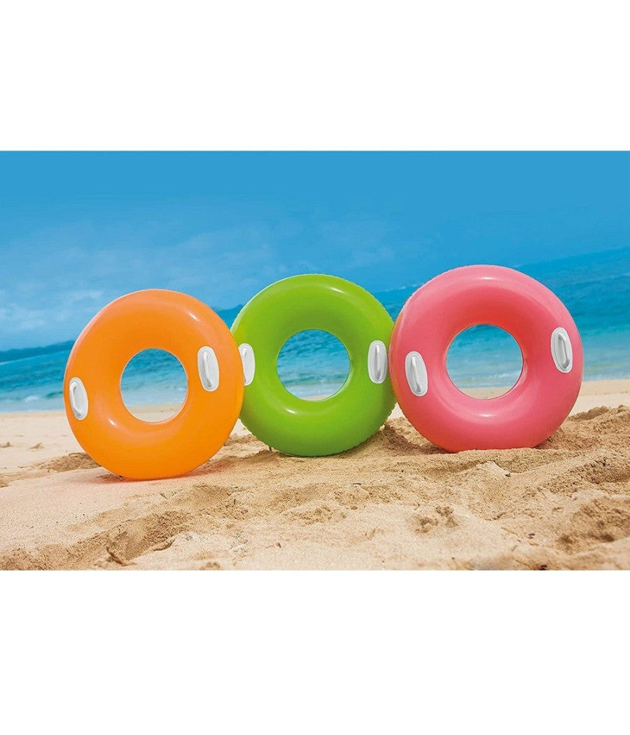 Salvagente Ciambella Gonfiabile Con Maniglie Mare Piscina 76cm Vari Colori 59258         
